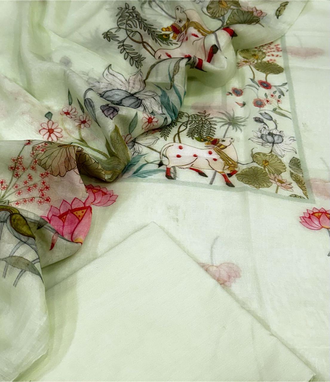 Malai Chanderi silk suit