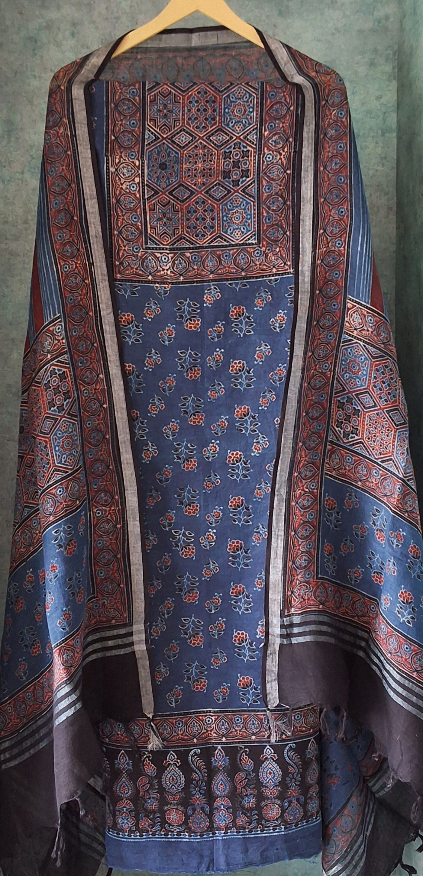 Ajrakh Cotton Linen Suit