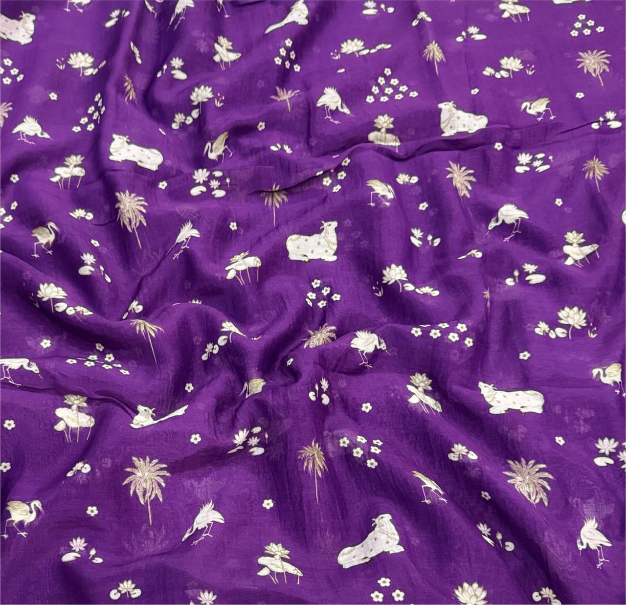 Mul Chanderi Silk Fabric
