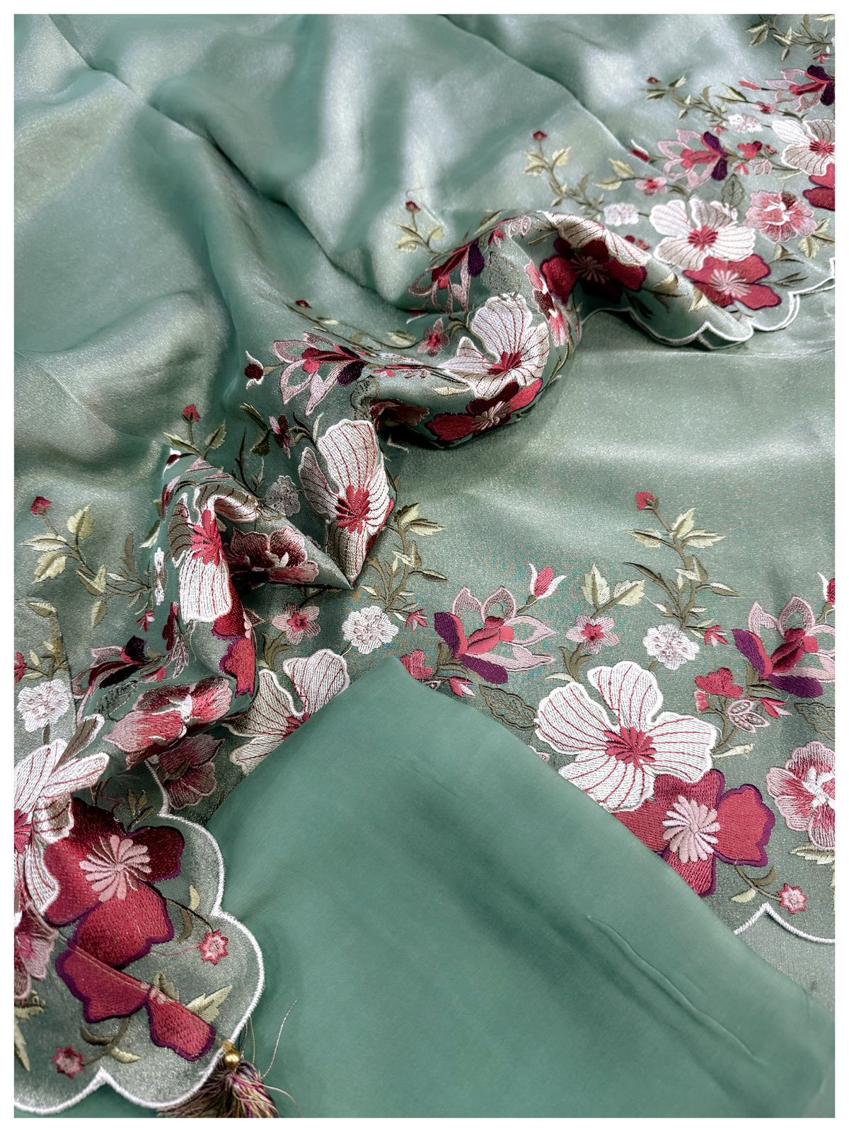 Tissue silk Suit with Embroidery