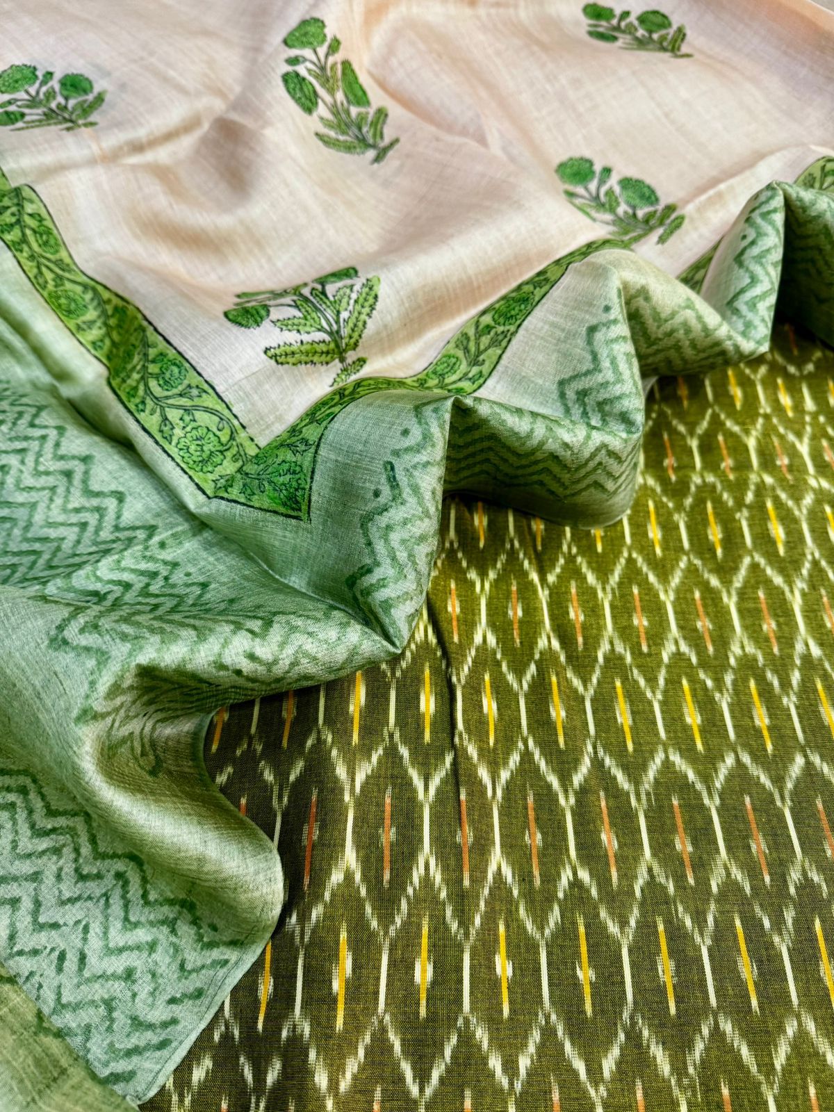 Cotton Suits with Tussar Dupatta