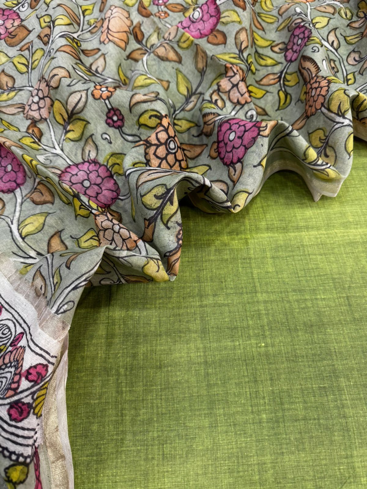 Cotton suit with kalamkari dupatta