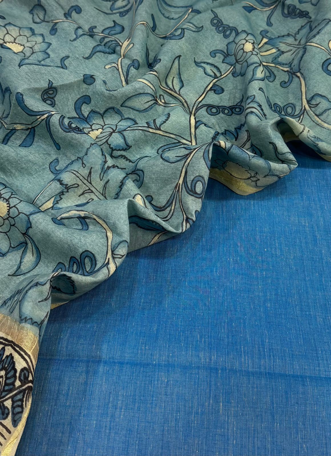Cotton suit with kalamkari dupatta