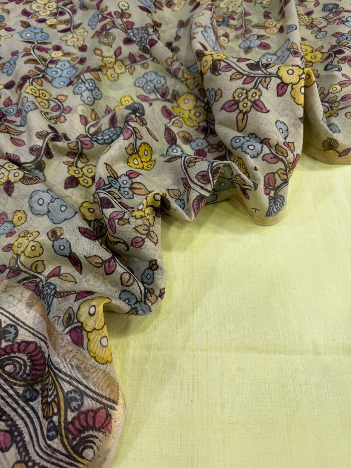 Cotton suit with kalamkari dupatta