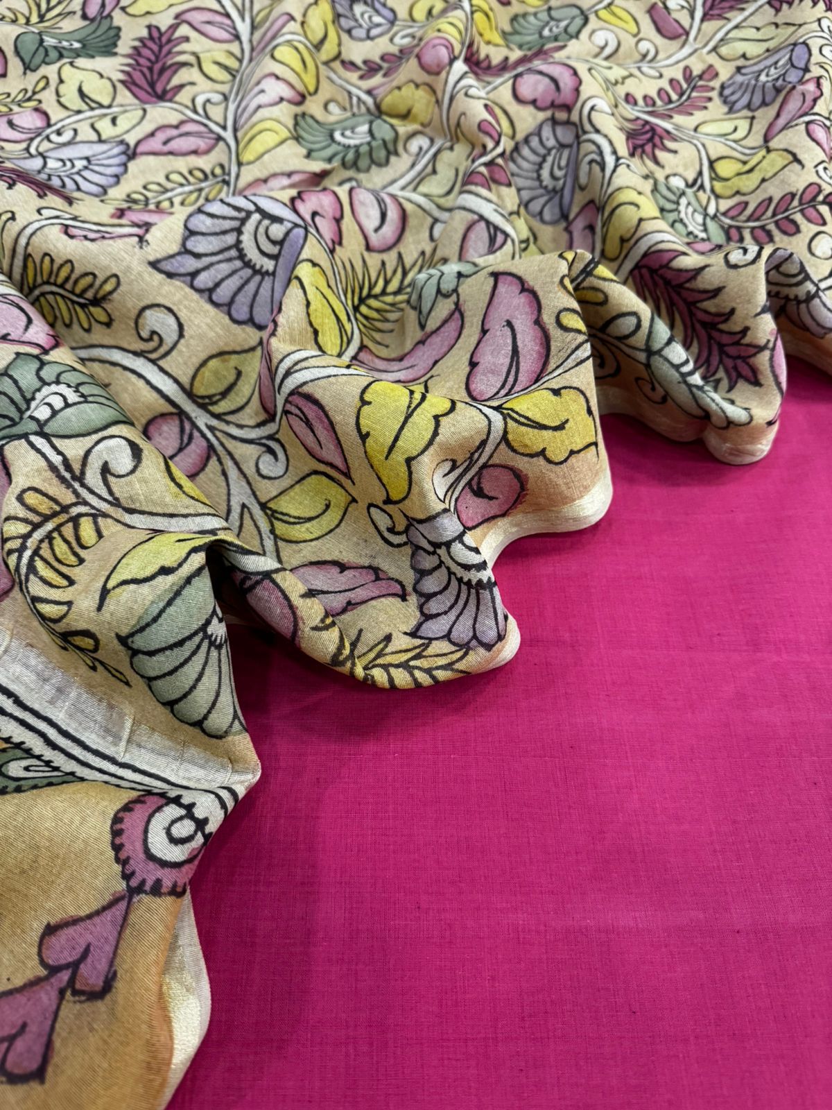 Cotton suit with kalamkari dupatta