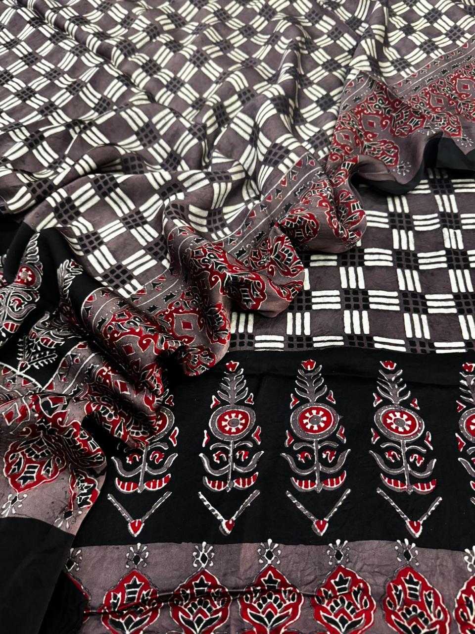 Modal Ajrakh Suit