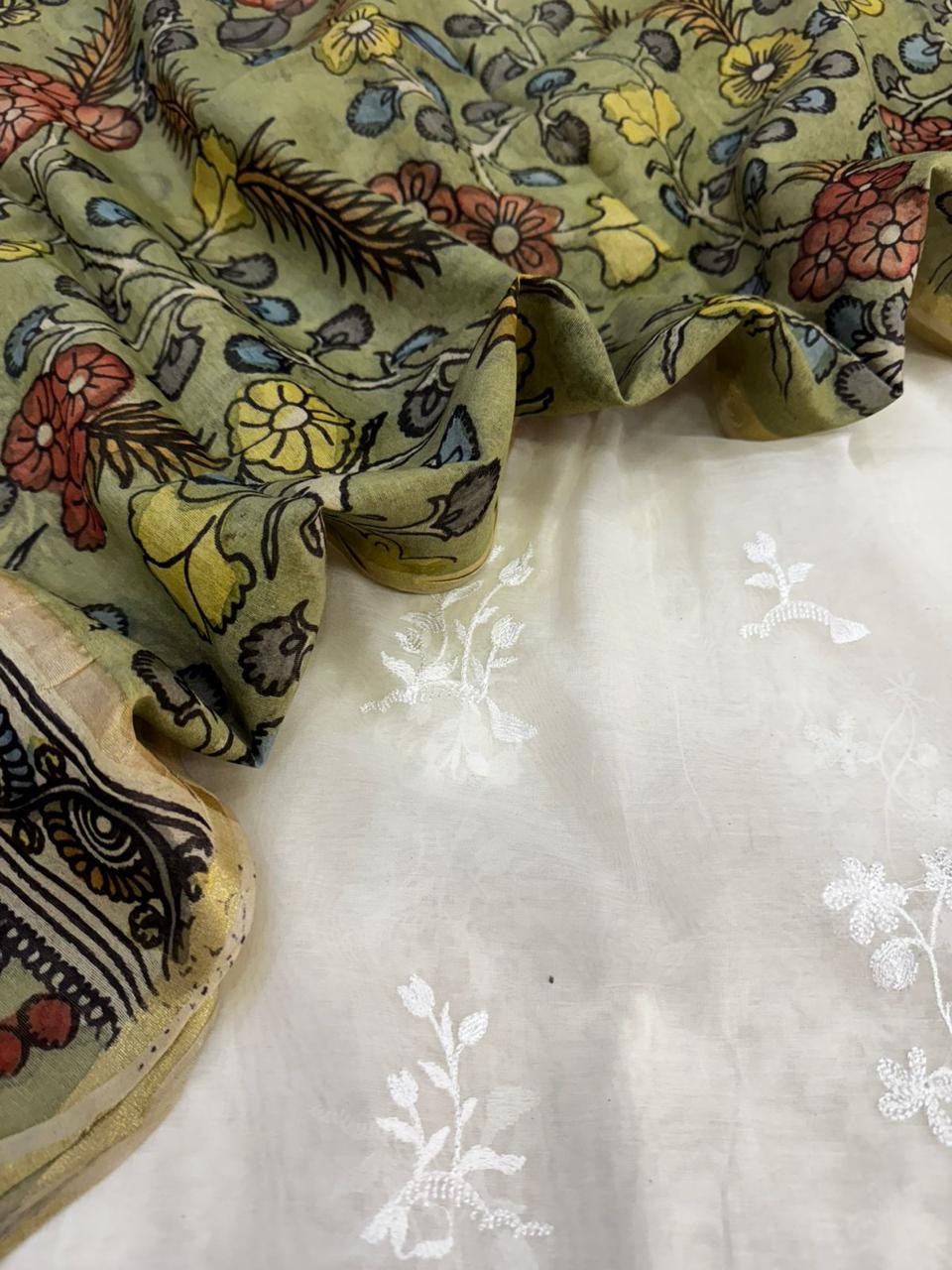 Chanderi Suit with Chanderi Kalamkari Dupatta