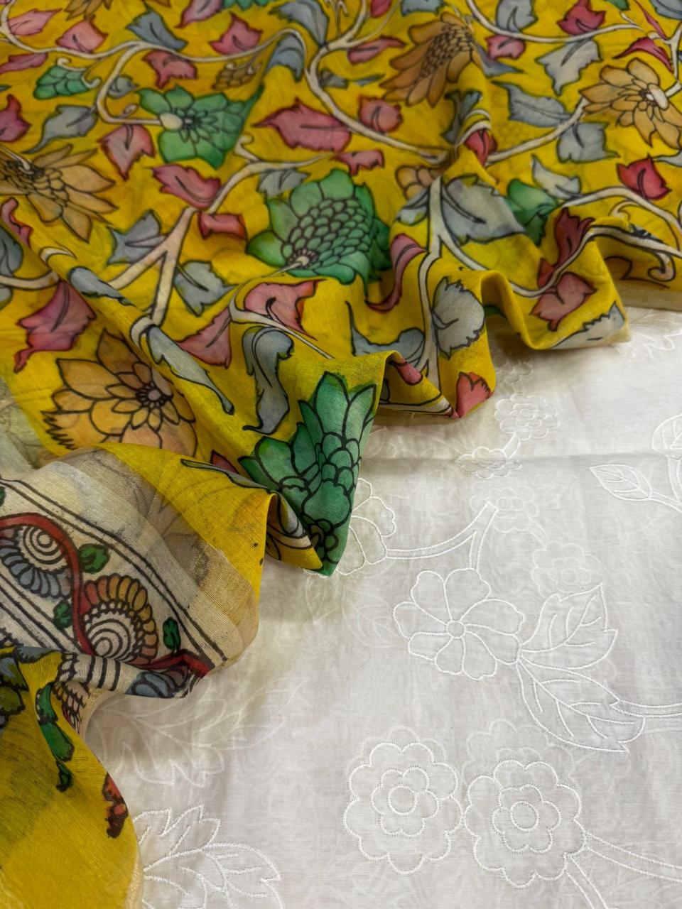Chanderi Suit with Kalamkari Dupatta