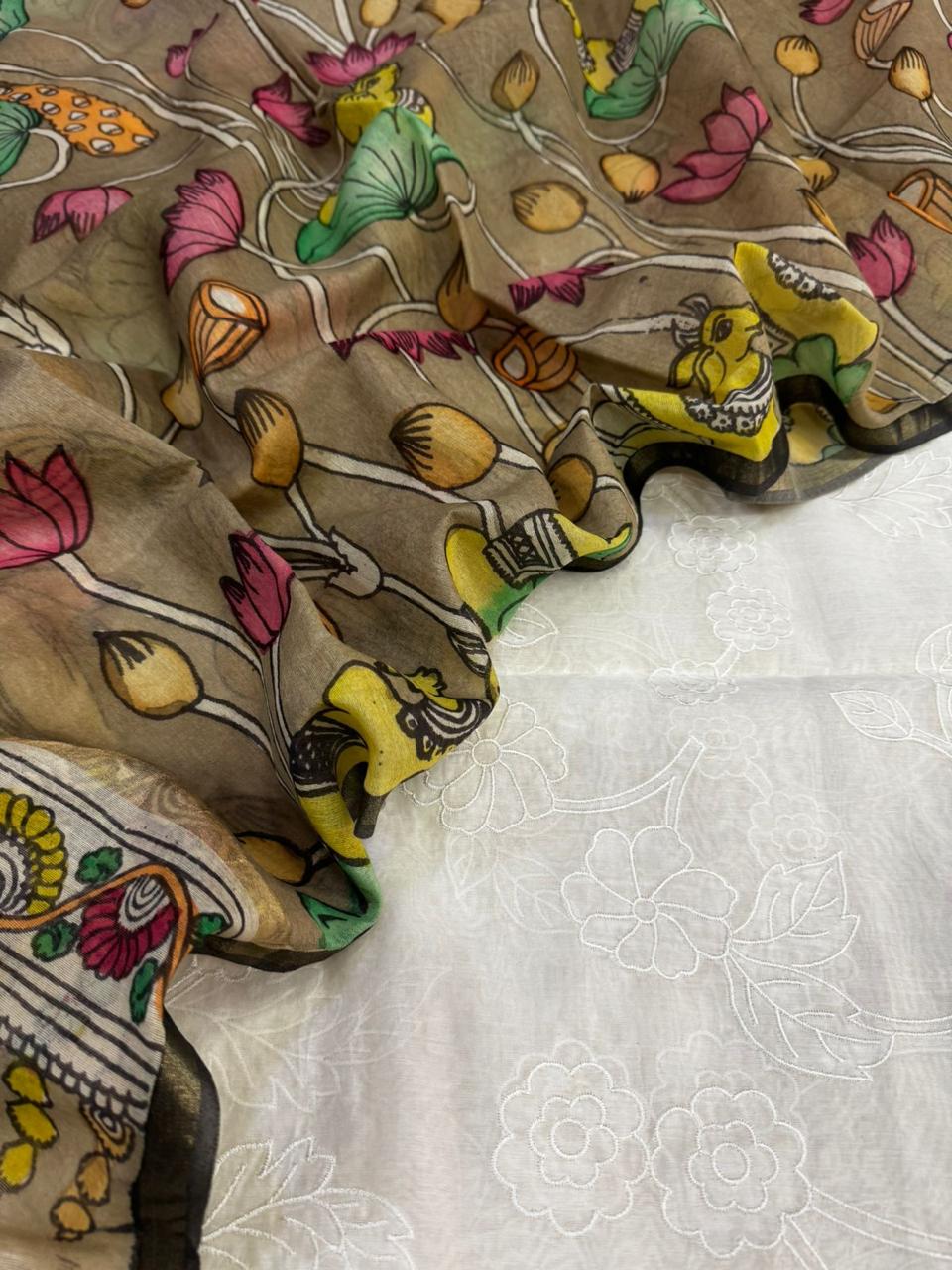 Chanderi Suit with Kalamkari Dupatta