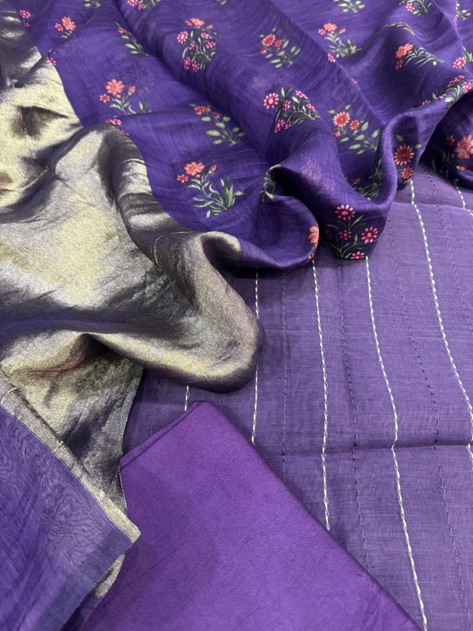 Mul Chanderi silk Suit