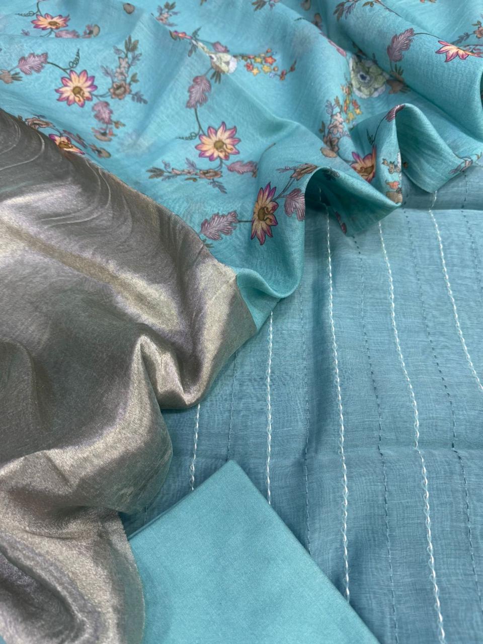 Mul Chanderi silk Suit