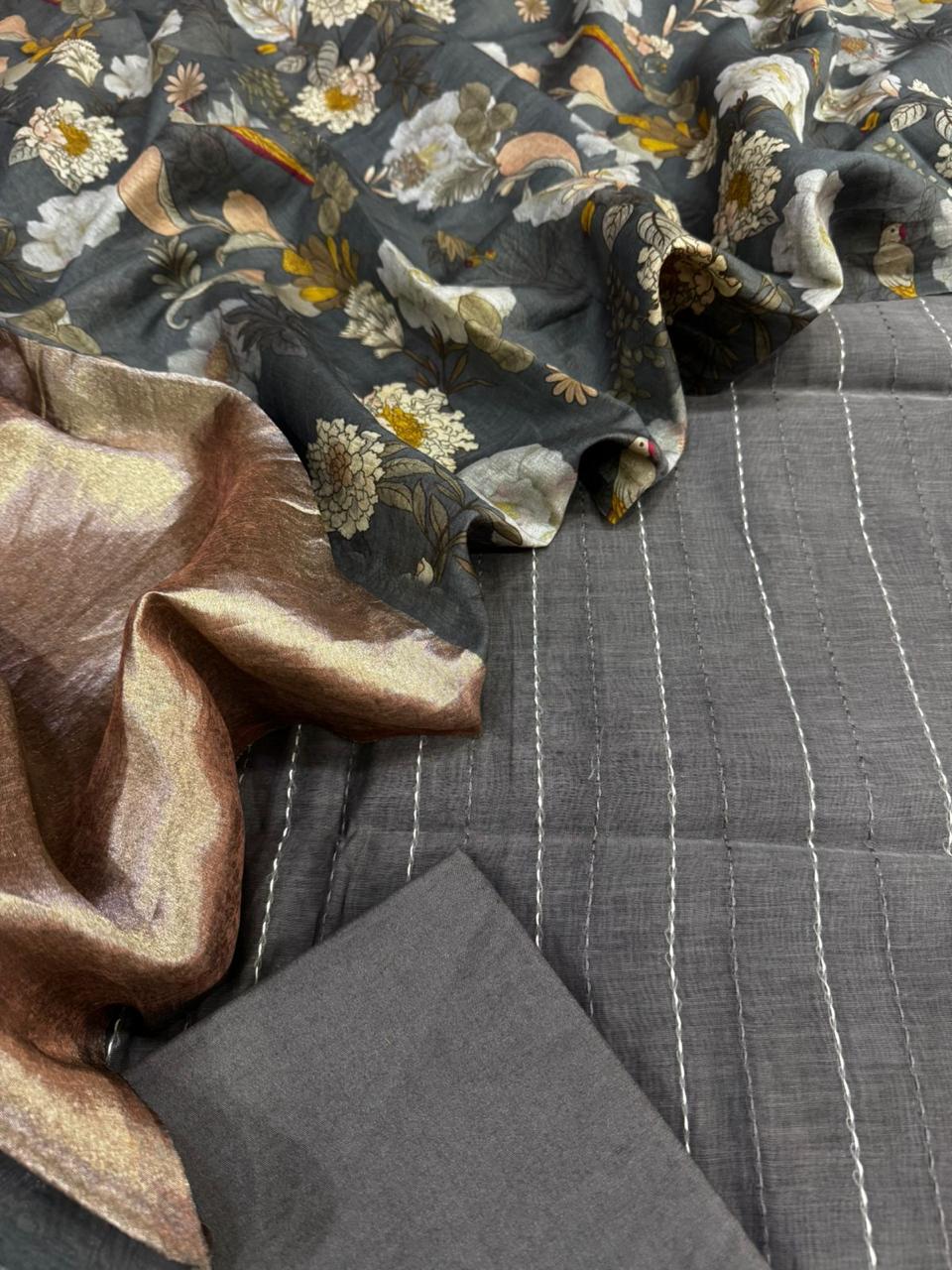 Mul Chanderi silk Suit