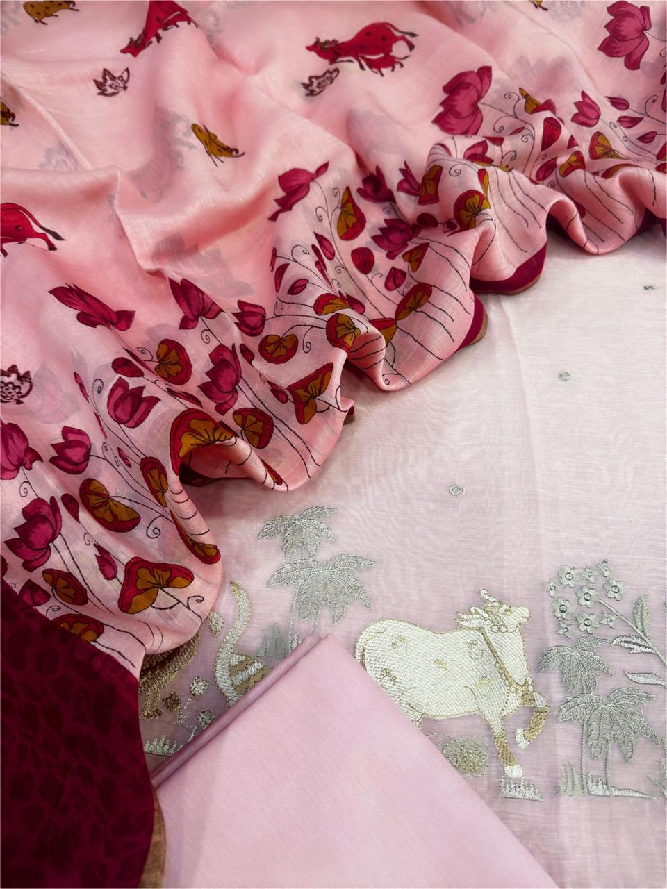 Chanderi silk suit