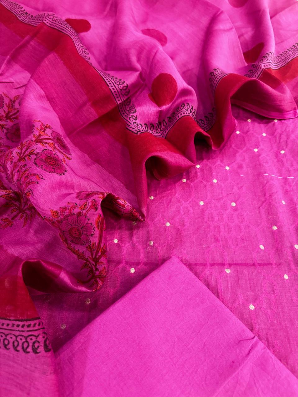 Chanderi silk suit