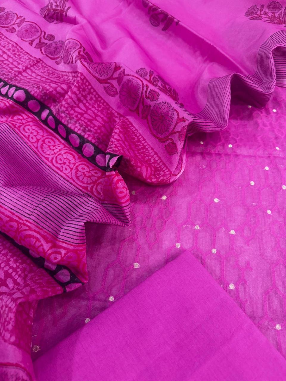 Chanderi silk suit