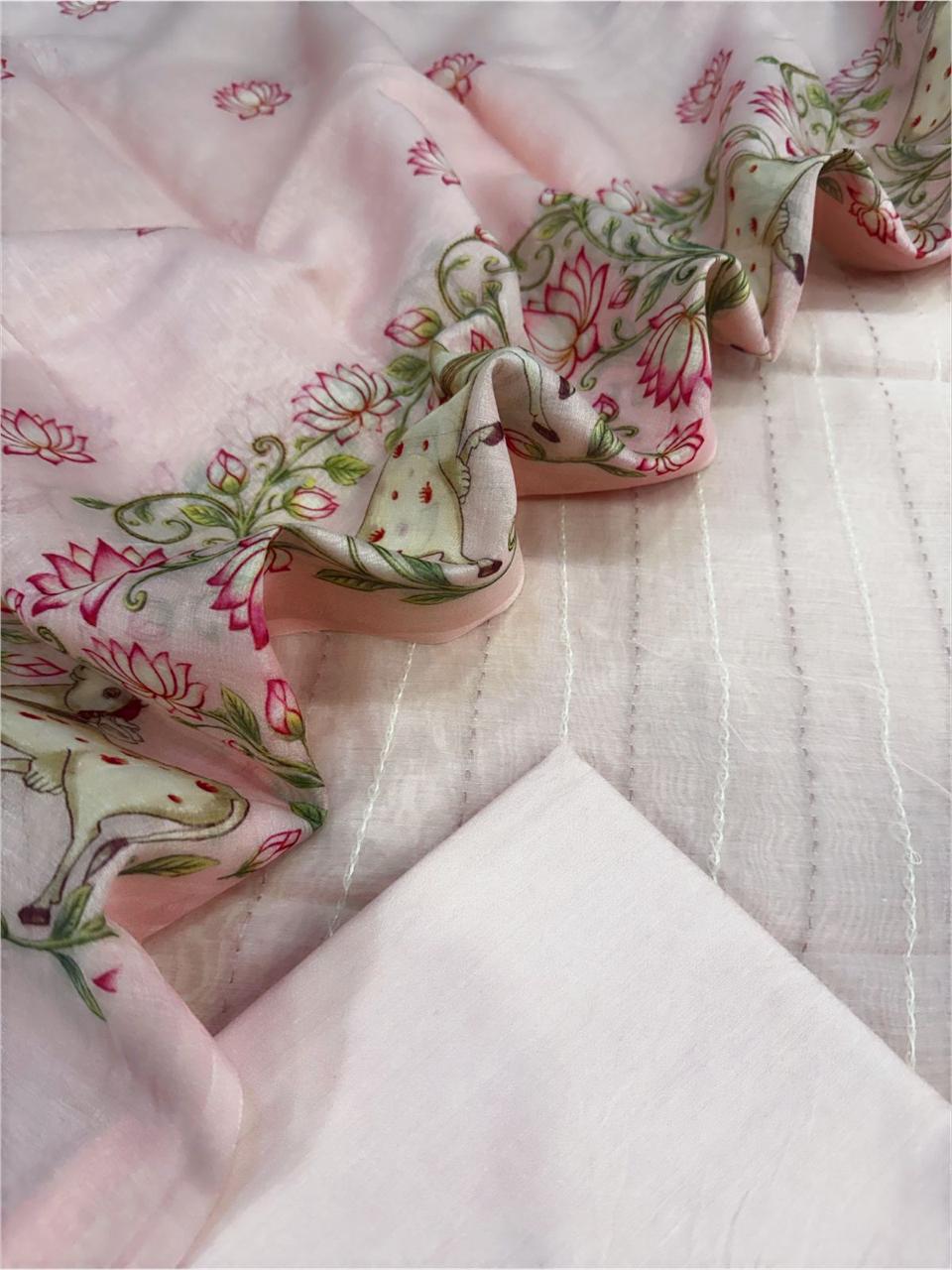Mul Chanderi Silk Suit