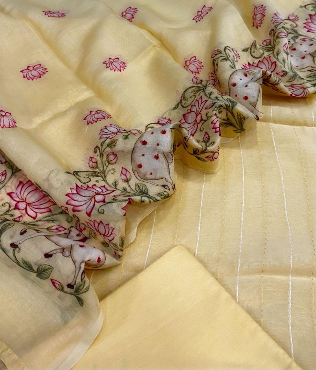 Mul Chanderi Silk Suit