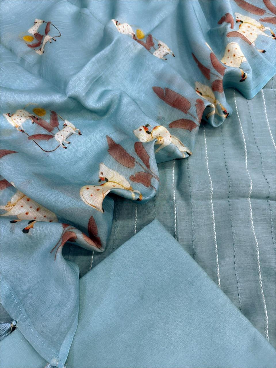 Mul Chanderi Silk Suit