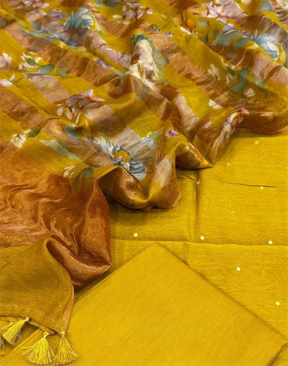 Mul Chanderi Silk Suit