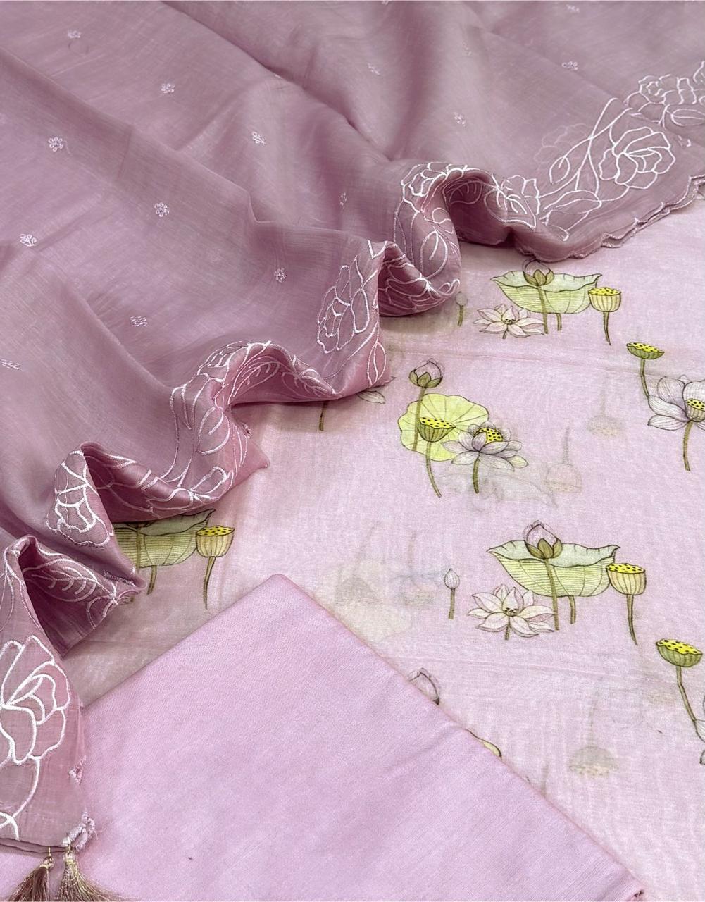 Mul Chanderi Silk Suit