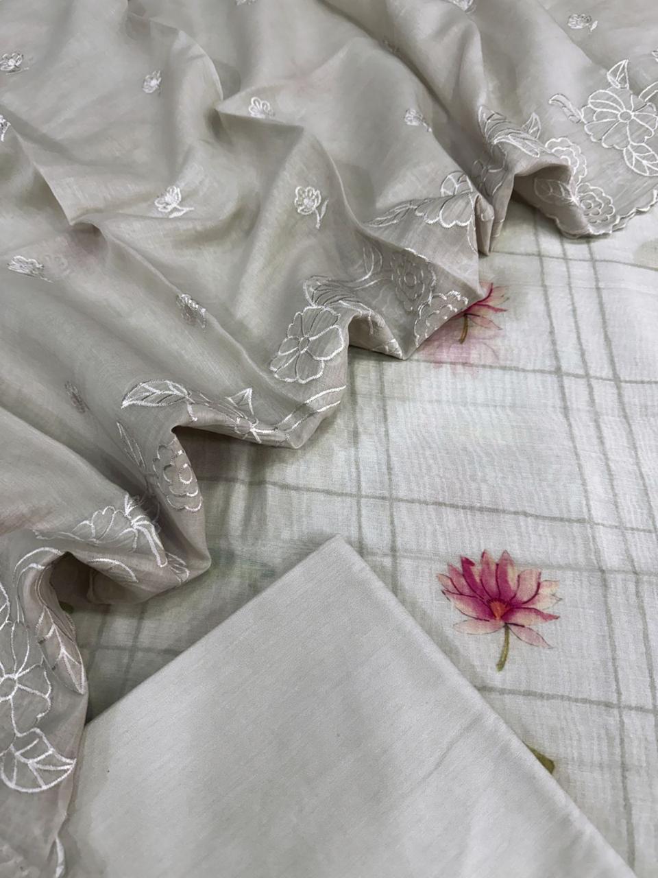 Mul Chanderi Silk Suit