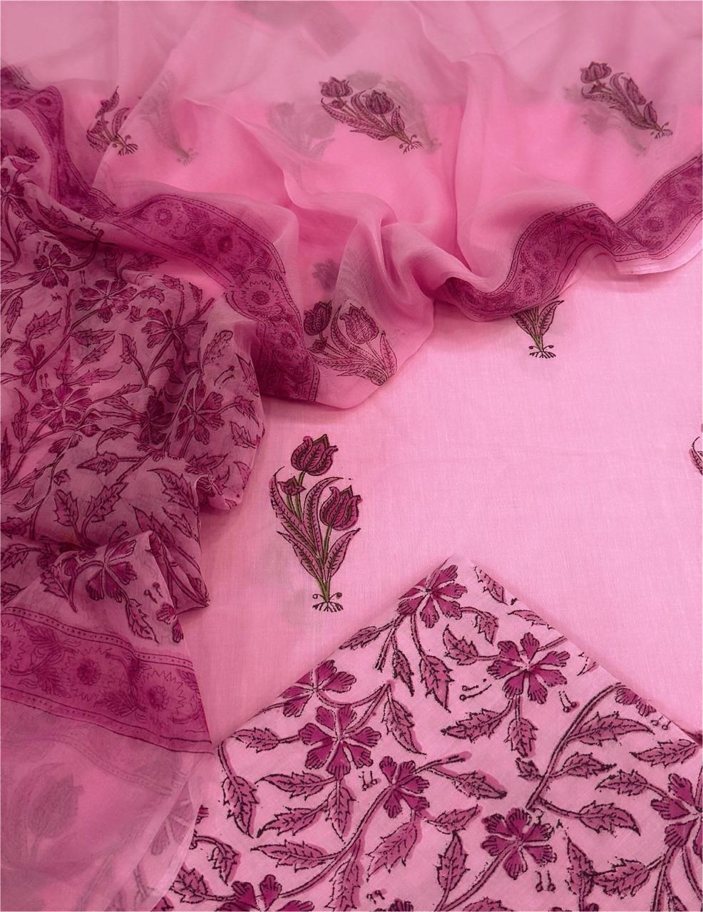 Cotton with Chiffon Dupatta