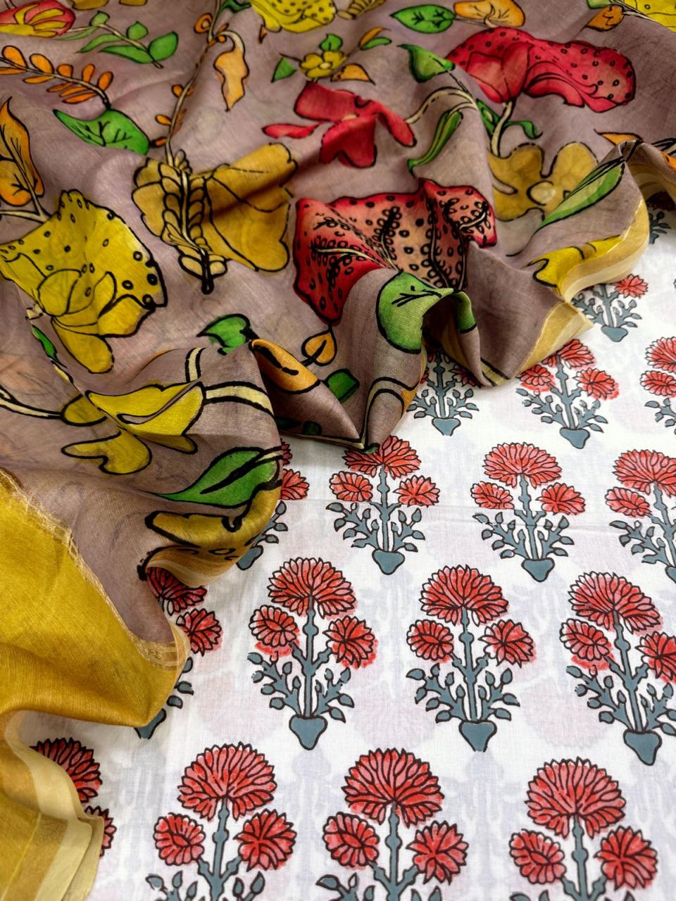 Cotton with Chanderi Dupatta
