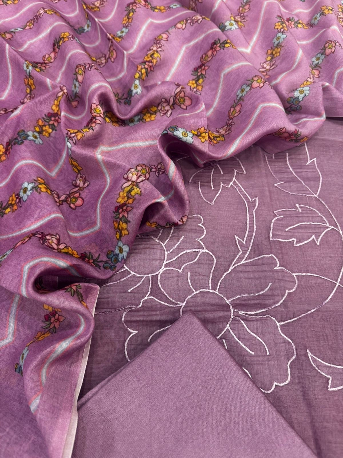 Mul Chanderi Silk Suit