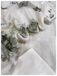 Linen suit with kantha work