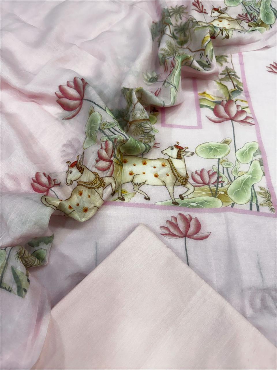 Malai Chanderi silk suit