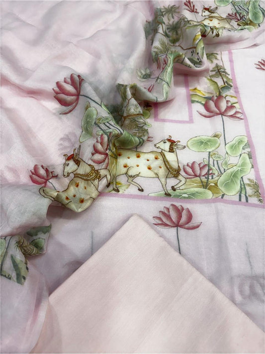 Malai Chanderi silk suit