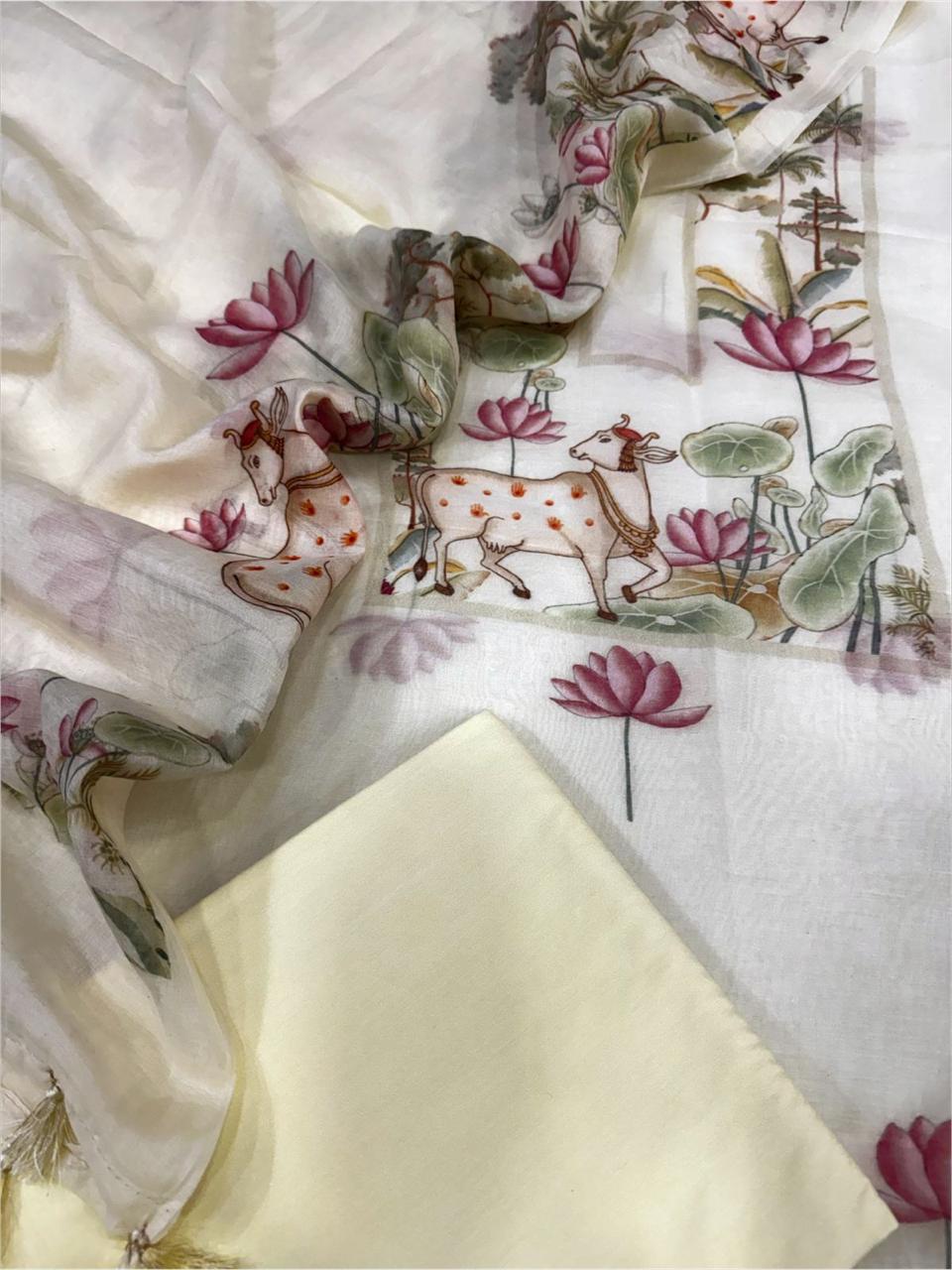 Malai Chanderi silk suit