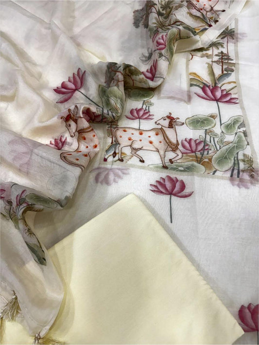 Malai Chanderi silk suit