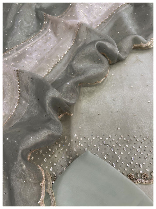 Tissue silk Suit with Embroidery