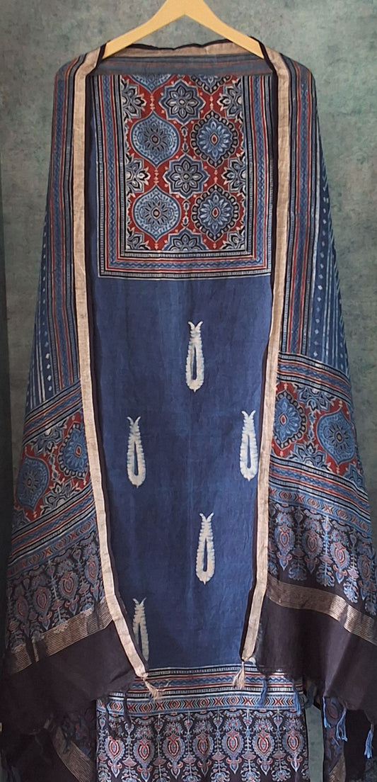 Ajrakh Cotton Linen Suit