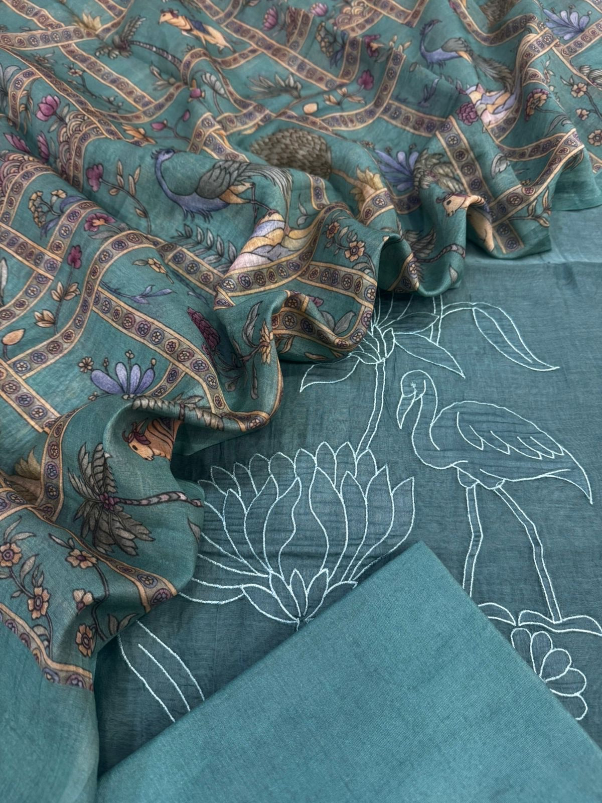 Mul Chanderi Silk Suit