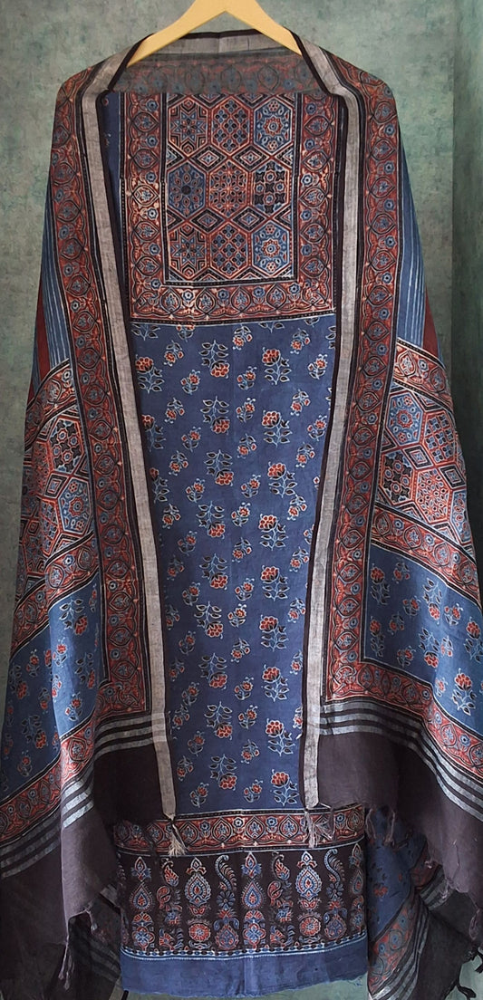 Ajrakh Cotton Linen Suit