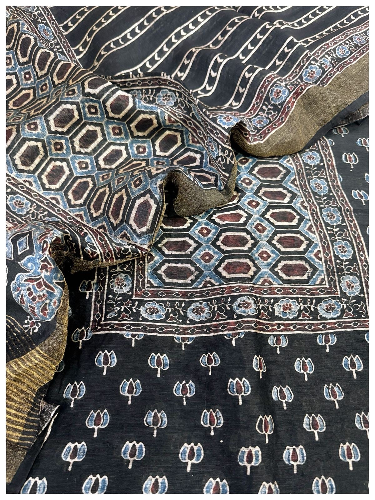 Ajrakh Linen Silk Suits