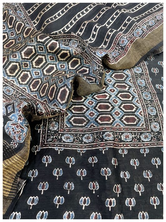 Ajrakh Linen Silk Suits