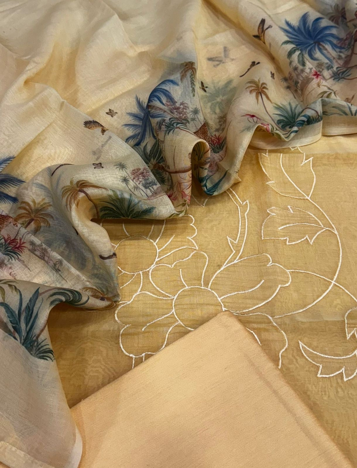 Mul Chanderi Silk Suit