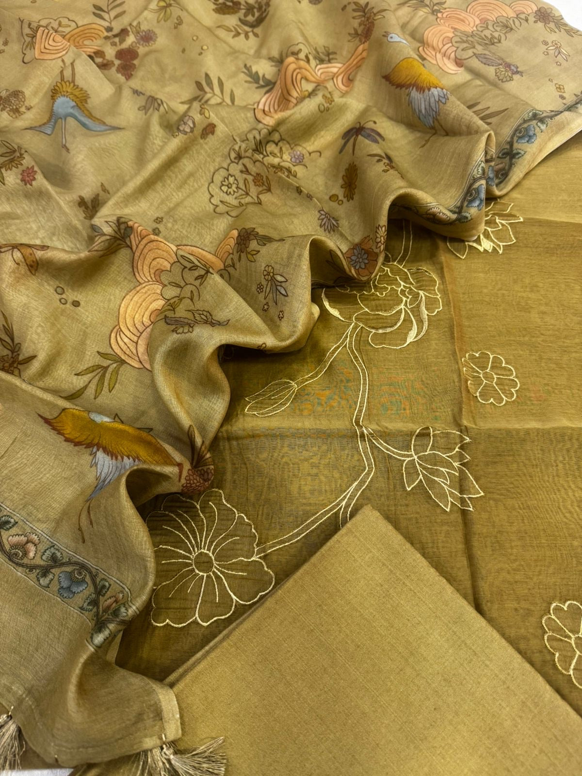 Mul Chanderi Silk Suit