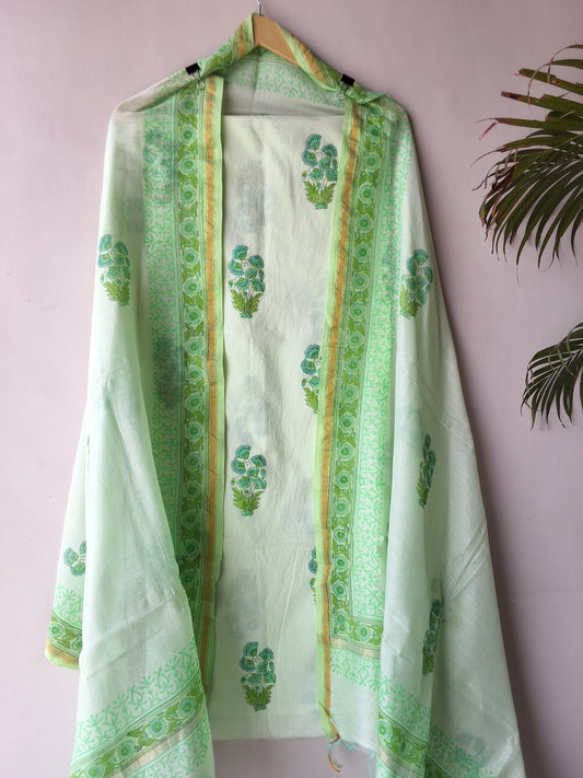 Cotton with Chanderi dupatta