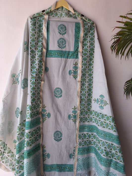Cotton with Chanderi dupatta