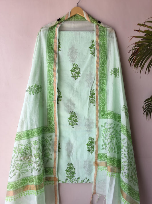 Cotton with Chanderi dupatta