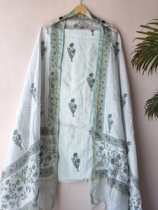 Cotton with Chanderi dupatta