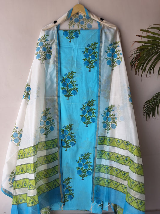 Cotton with Chanderi dupatta