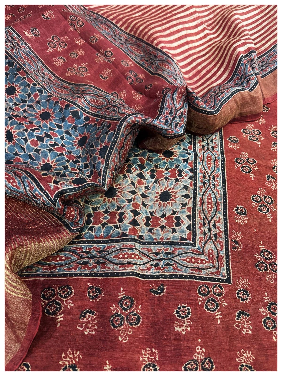 Ajrakh Linen Silk Suits