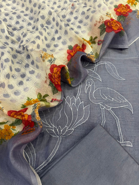 Mul Chanderi Silk Suit