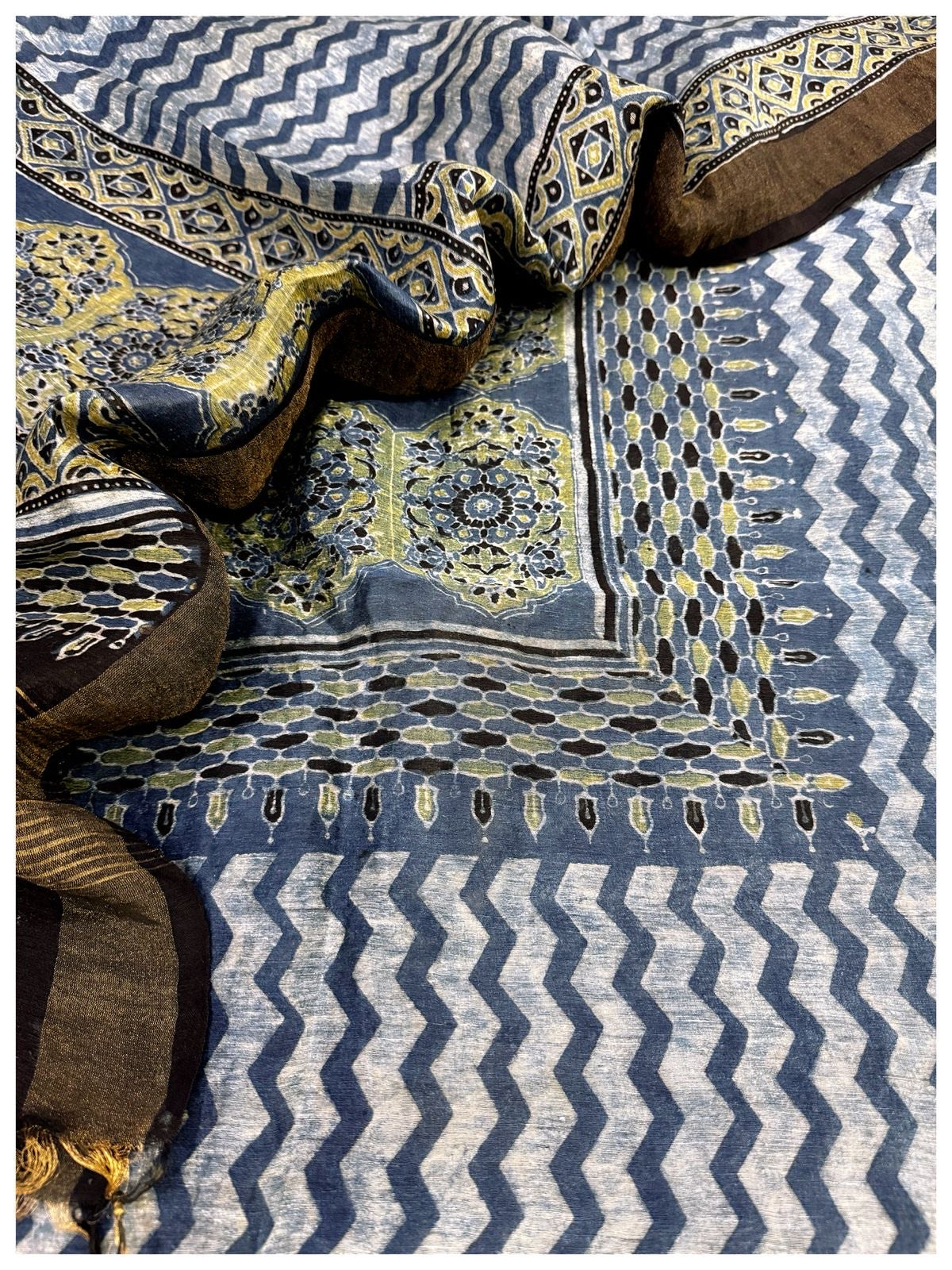 Ajrakh Linen Silk Suits