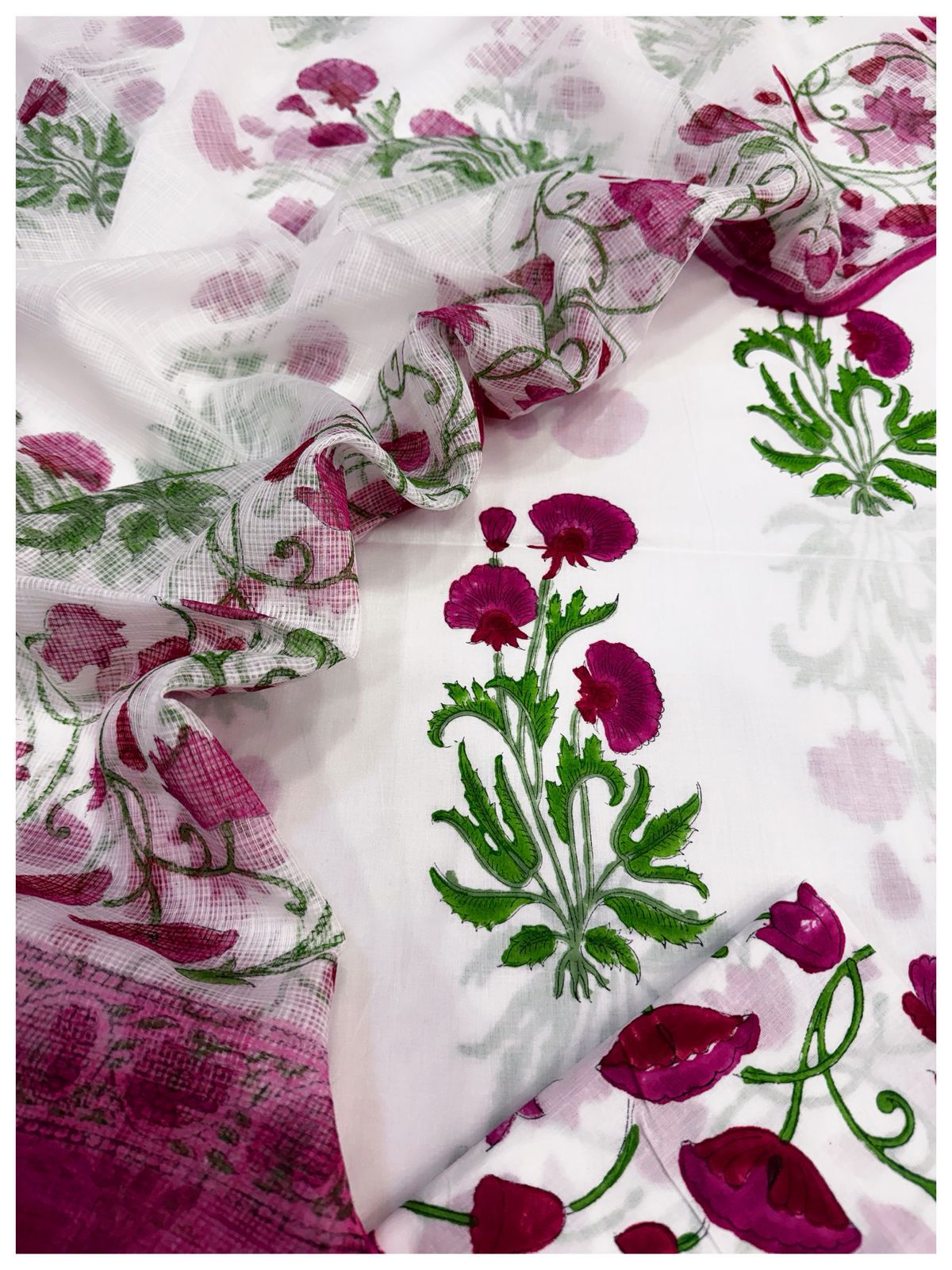 Cotton Block Print Suit